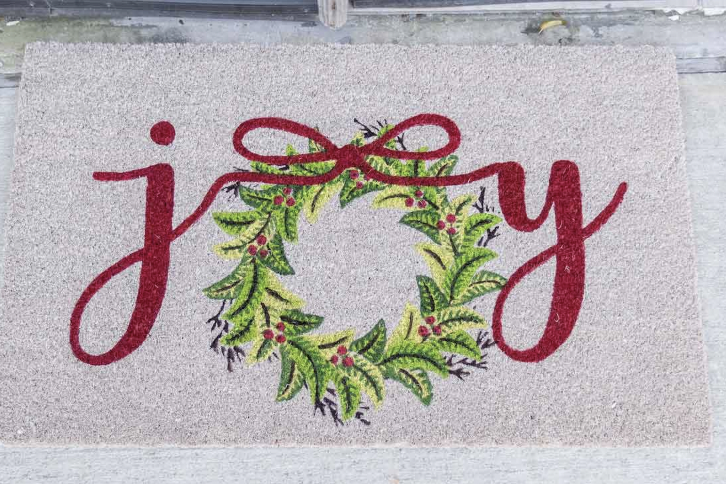 Joy Wreath Coir Doormat