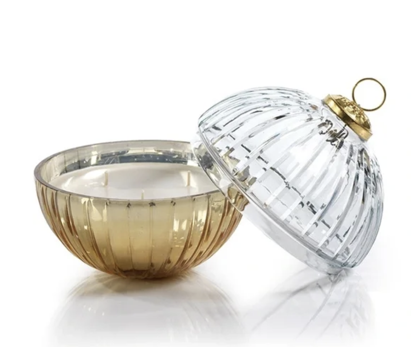 Small Gold Etched Glass Ornament