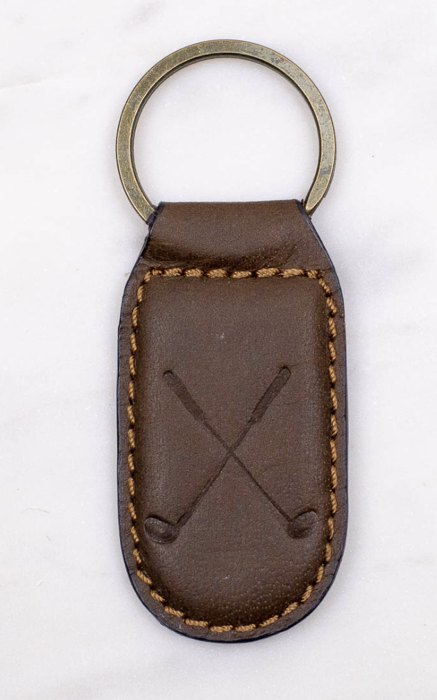 Golf Leather Embossed Keychain