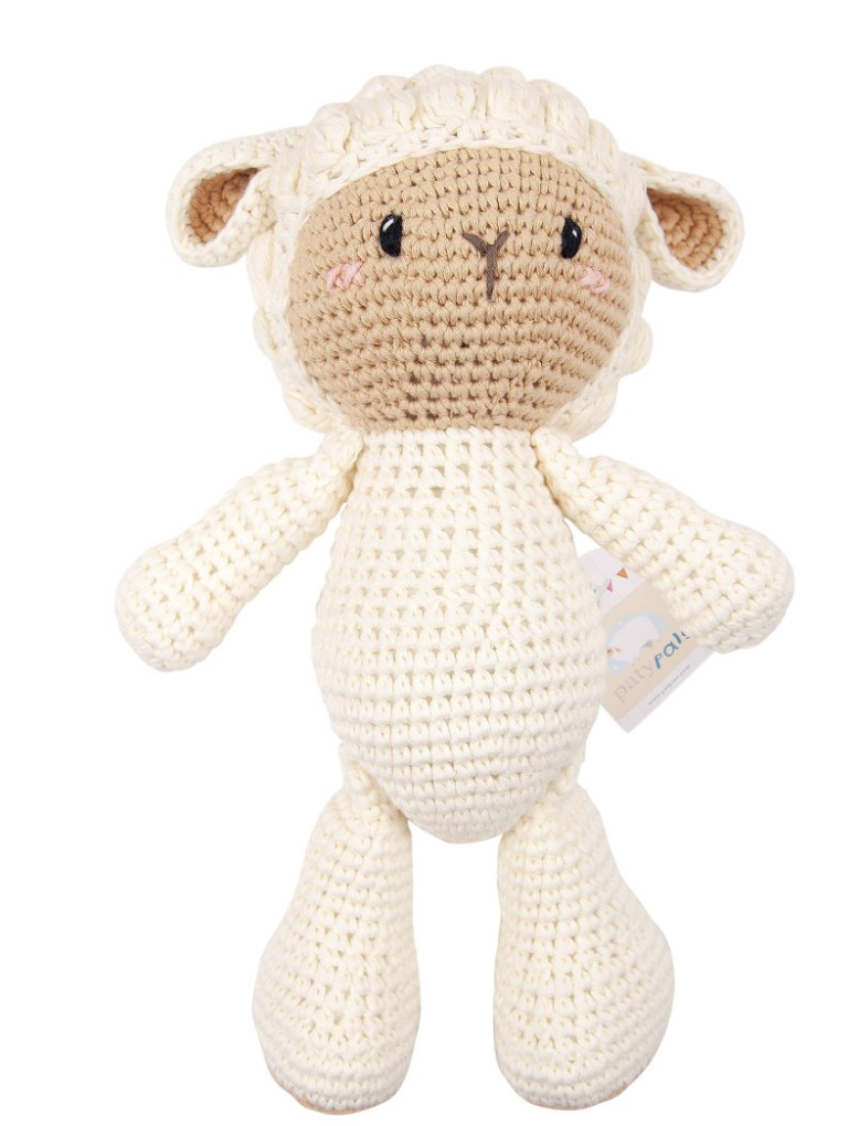 13" Paty Pal Medium Crocheted Lamb