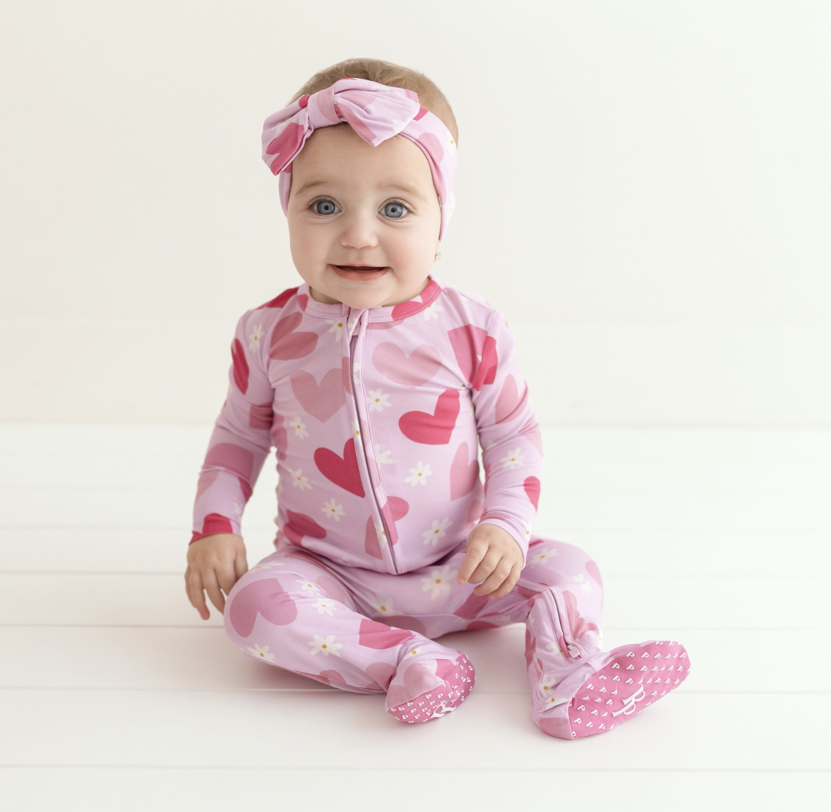 Posh Peanut Daisy Love Footie Zippered One Piece