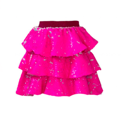LB Hot Pink 3 Tier Sparkle Skirt
