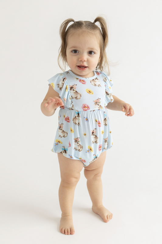 Posh Peanut Tinsley Jane Flutter Sleeve Bubble Romper