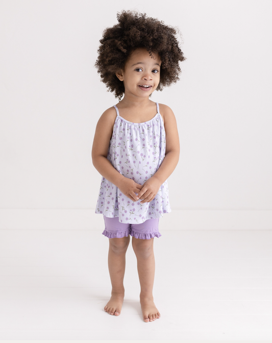 Posh Peanut Jeanette Spaghetti Top & Ruffled Short Set
