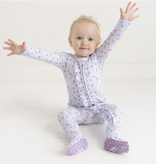 Posh Peanut Jeanette Footie Ruffled Zipper One Piece