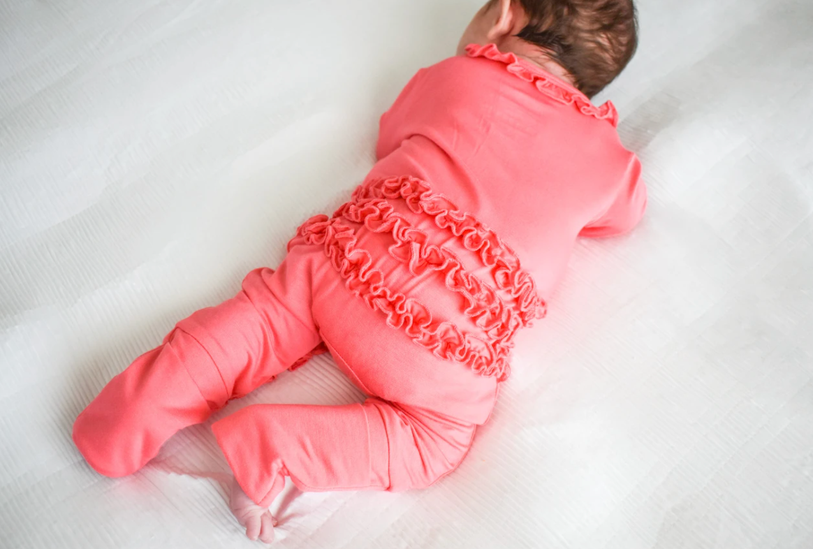 Coral Crush Ruffle Footie