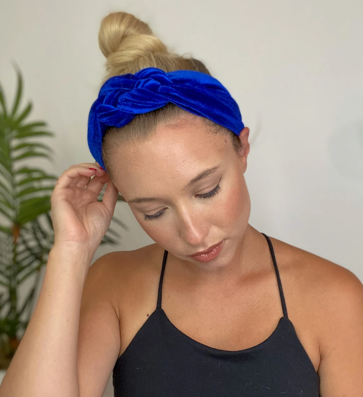 Royal Blue Velvet Infinity Turban