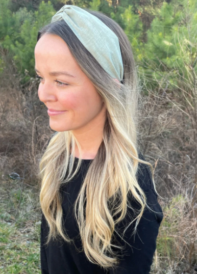 Olive Linen Headband