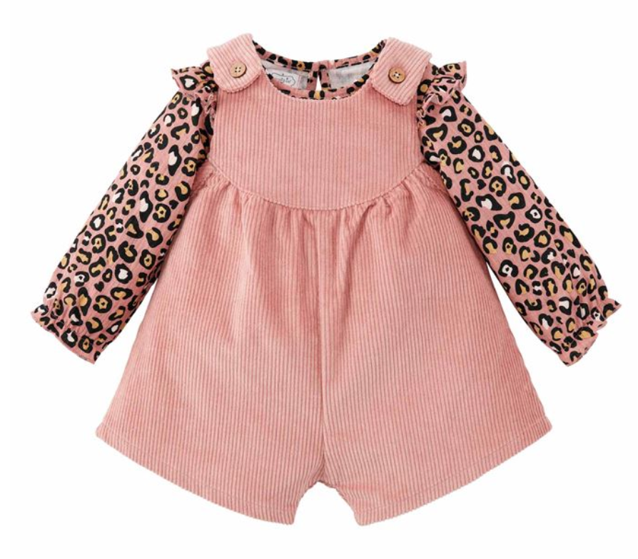 Leopard Overall Short Set