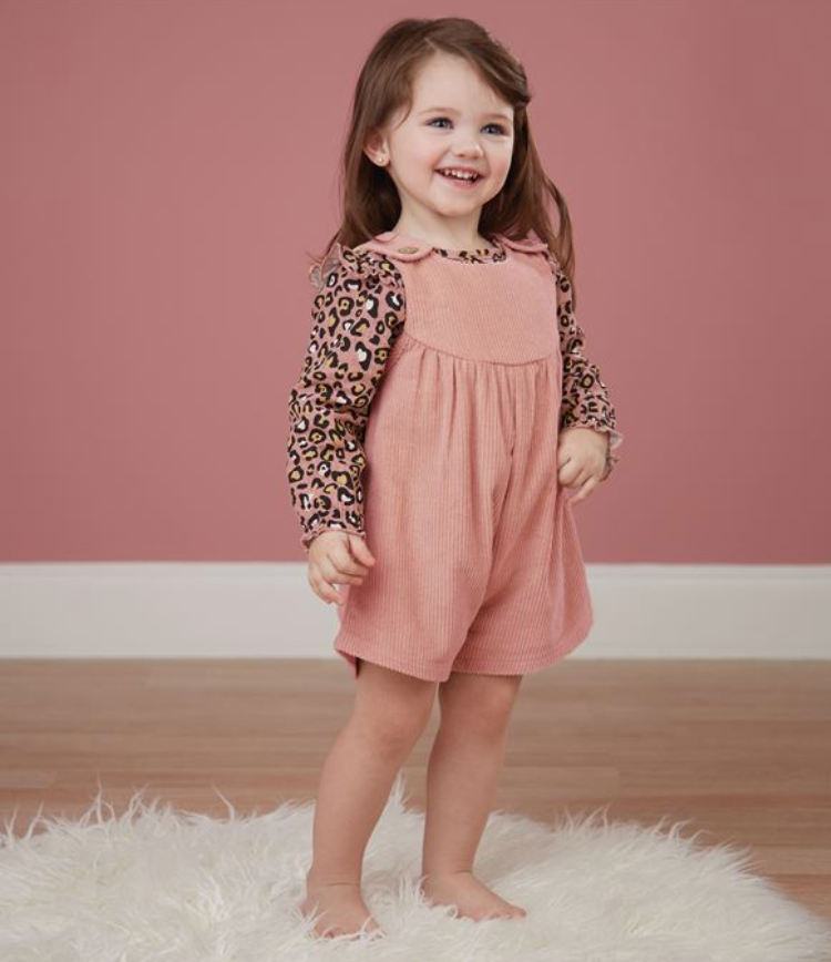 Leopard Overall Short Set