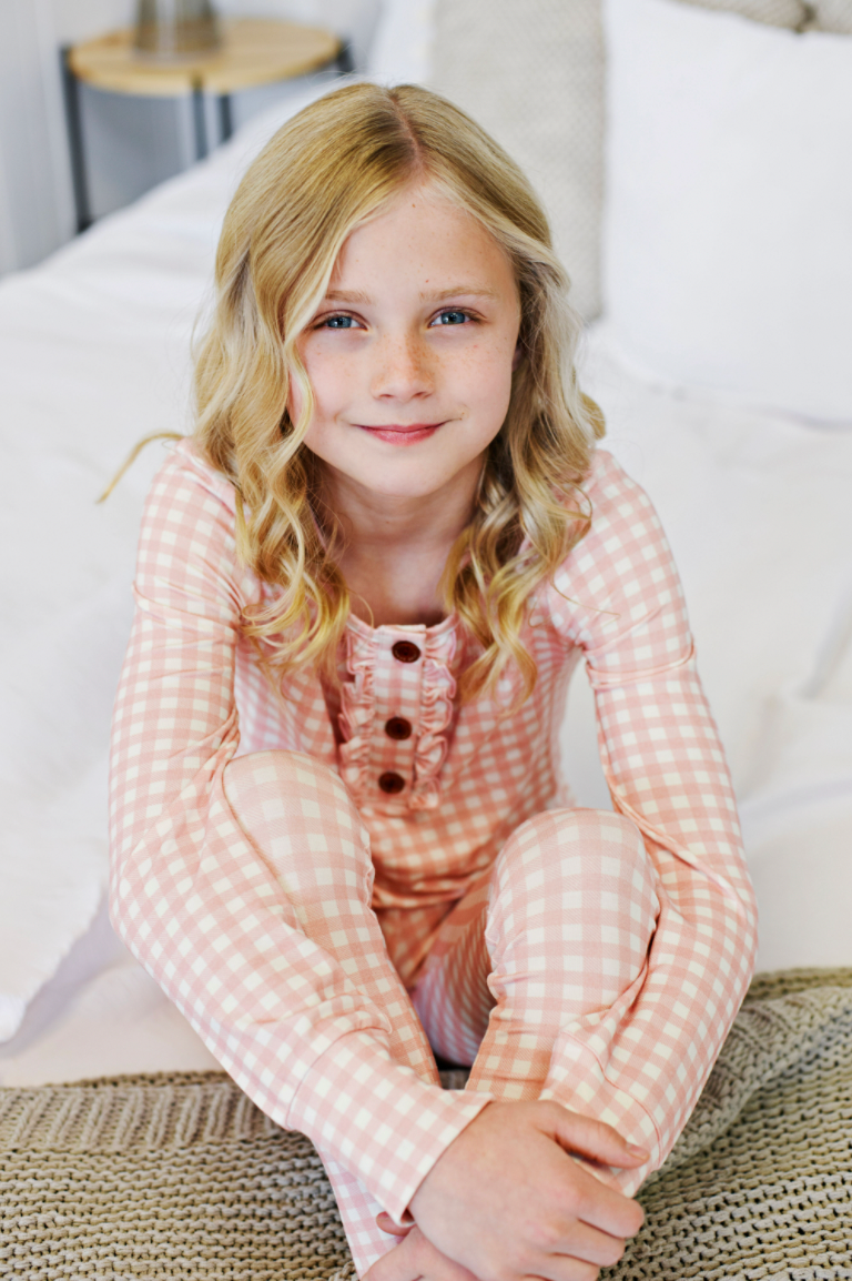 Mauve Pink Gingham PJ Set