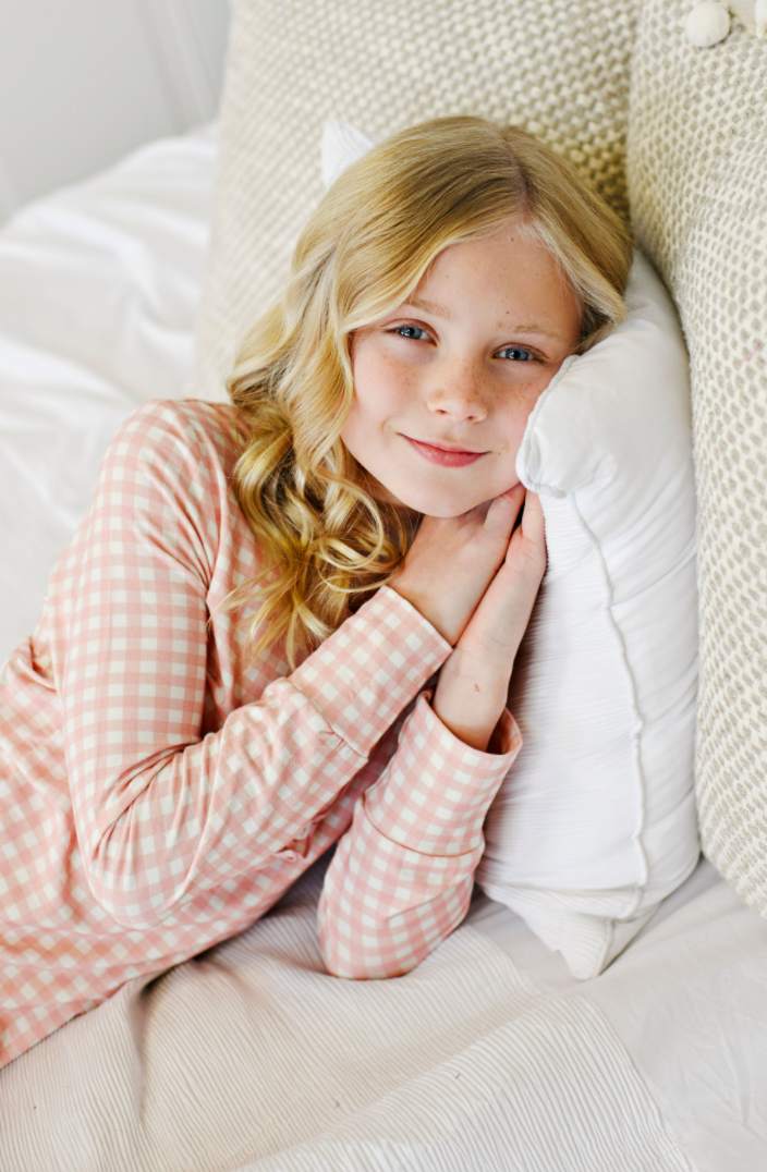 Mauve Pink Gingham PJ Set