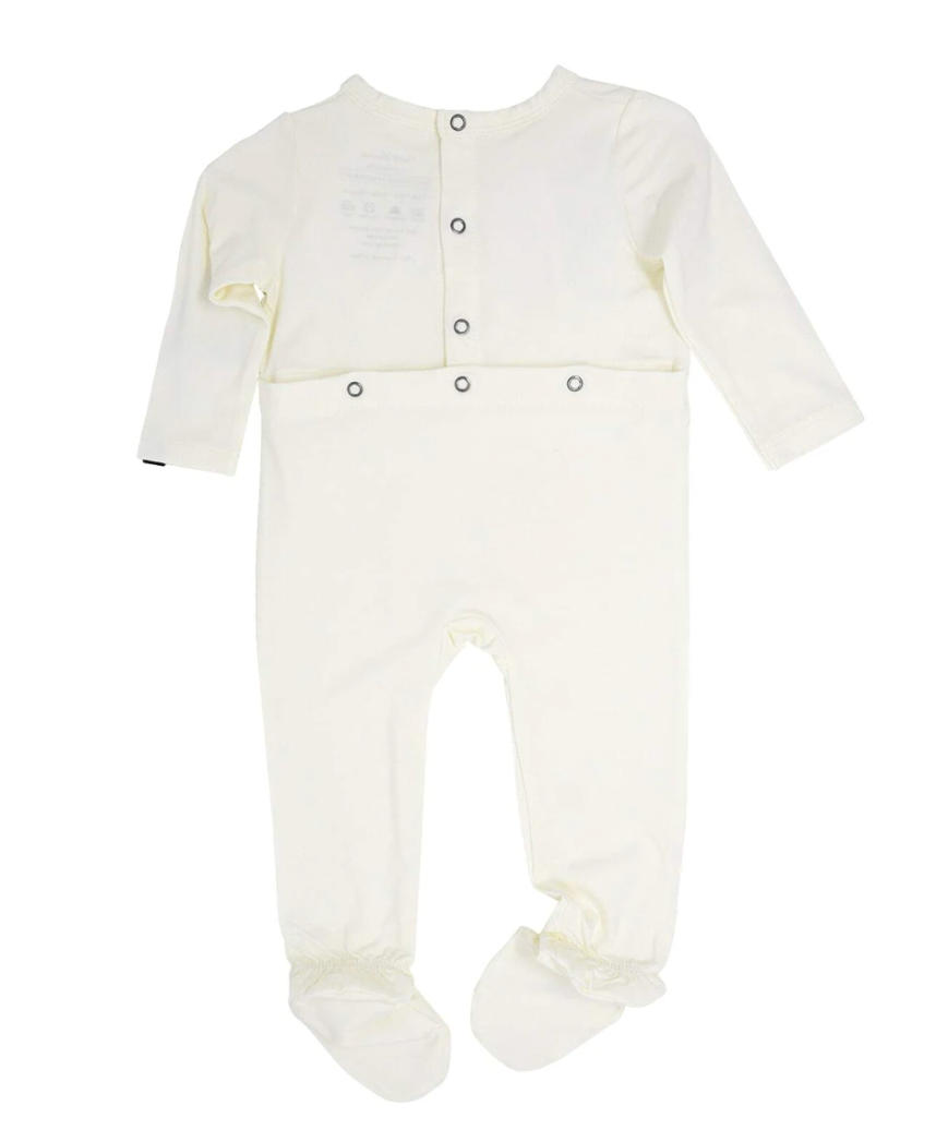 Whispery White Footie w/Bum Flap