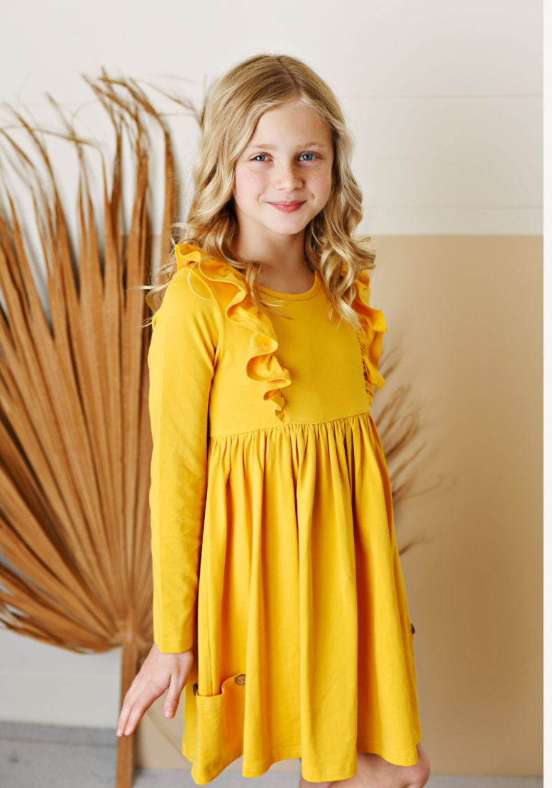 Mustard Bella Pocket Dress