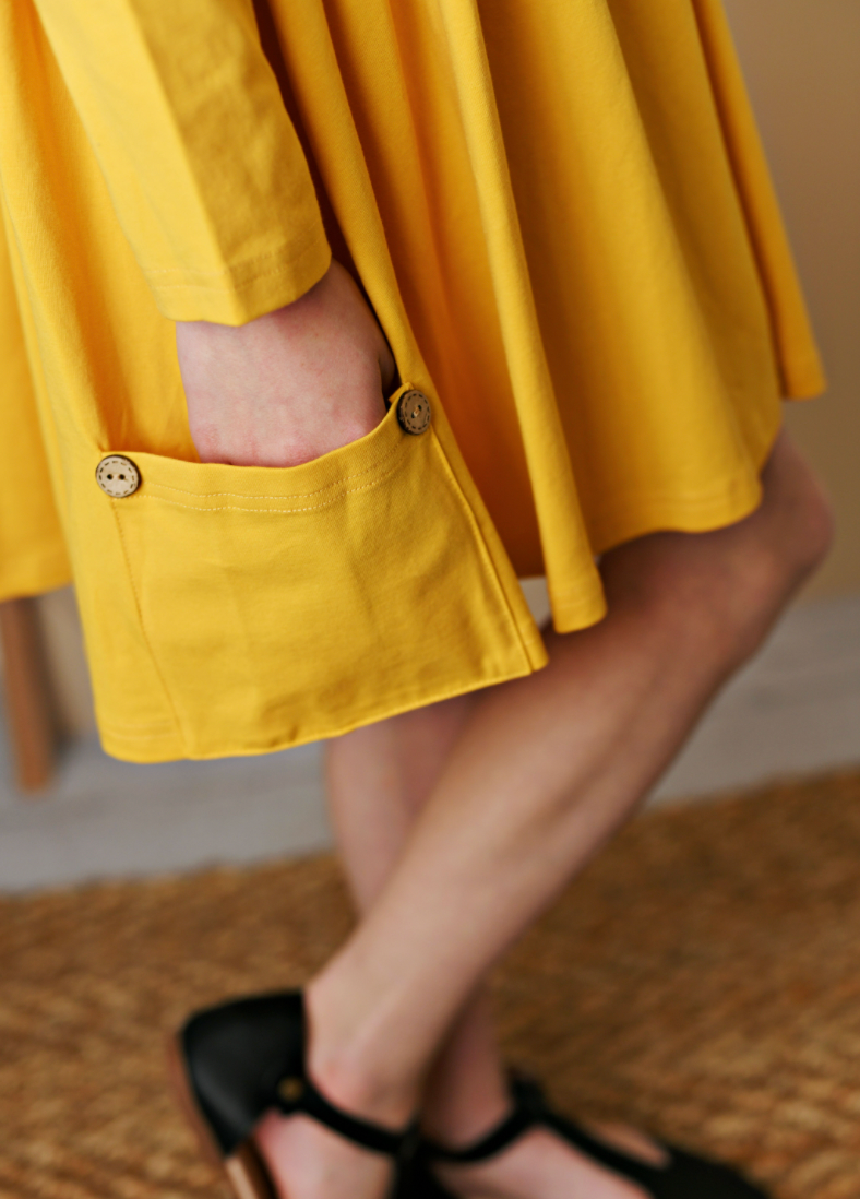 Mustard Bella Pocket Dress