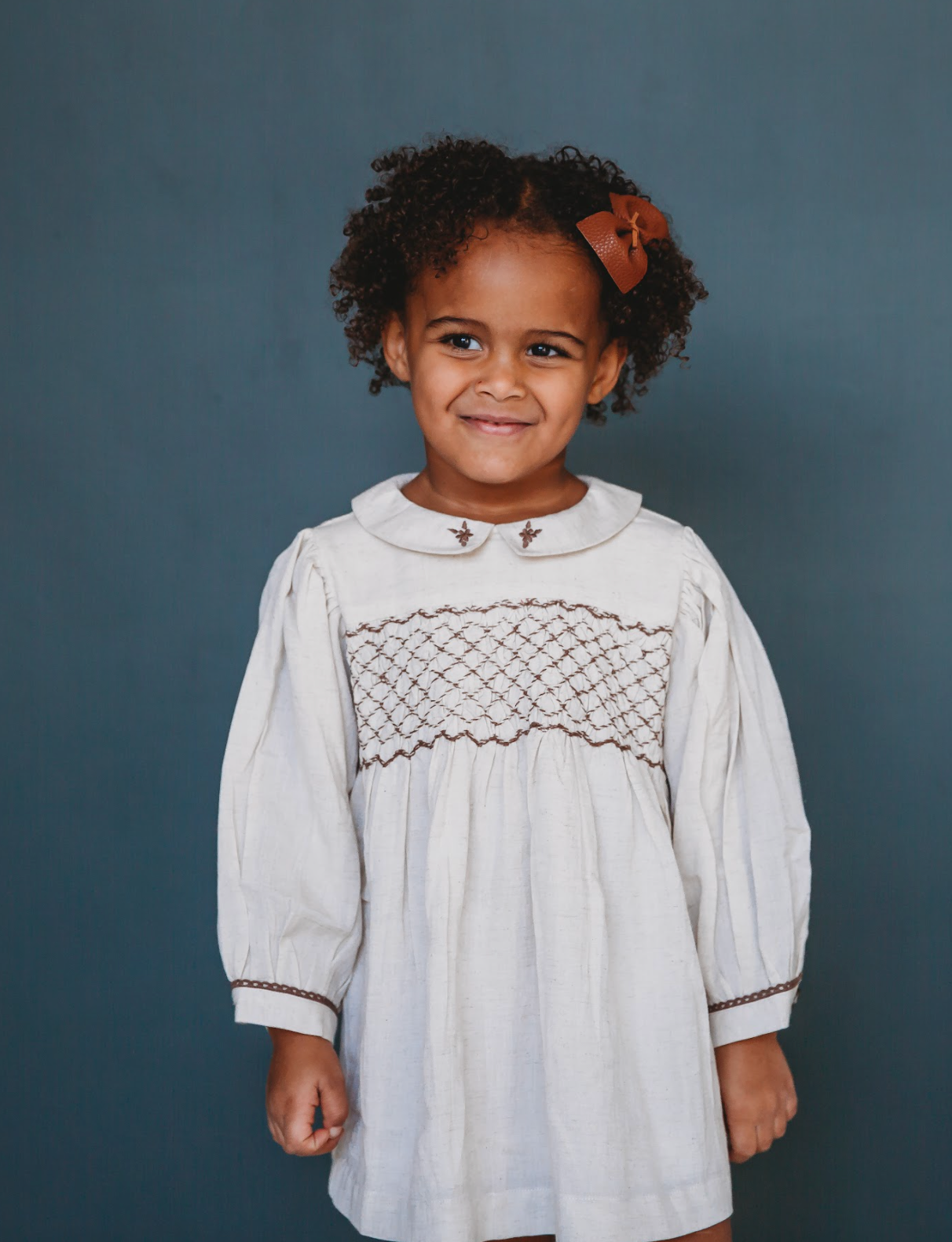 Linen Hand Smocking Dress