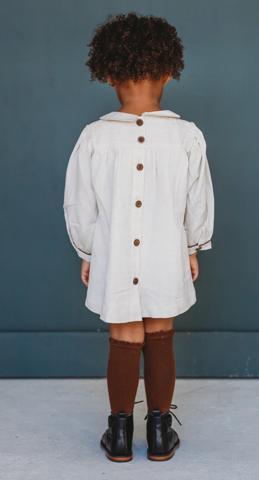 Linen Hand Smocking Dress