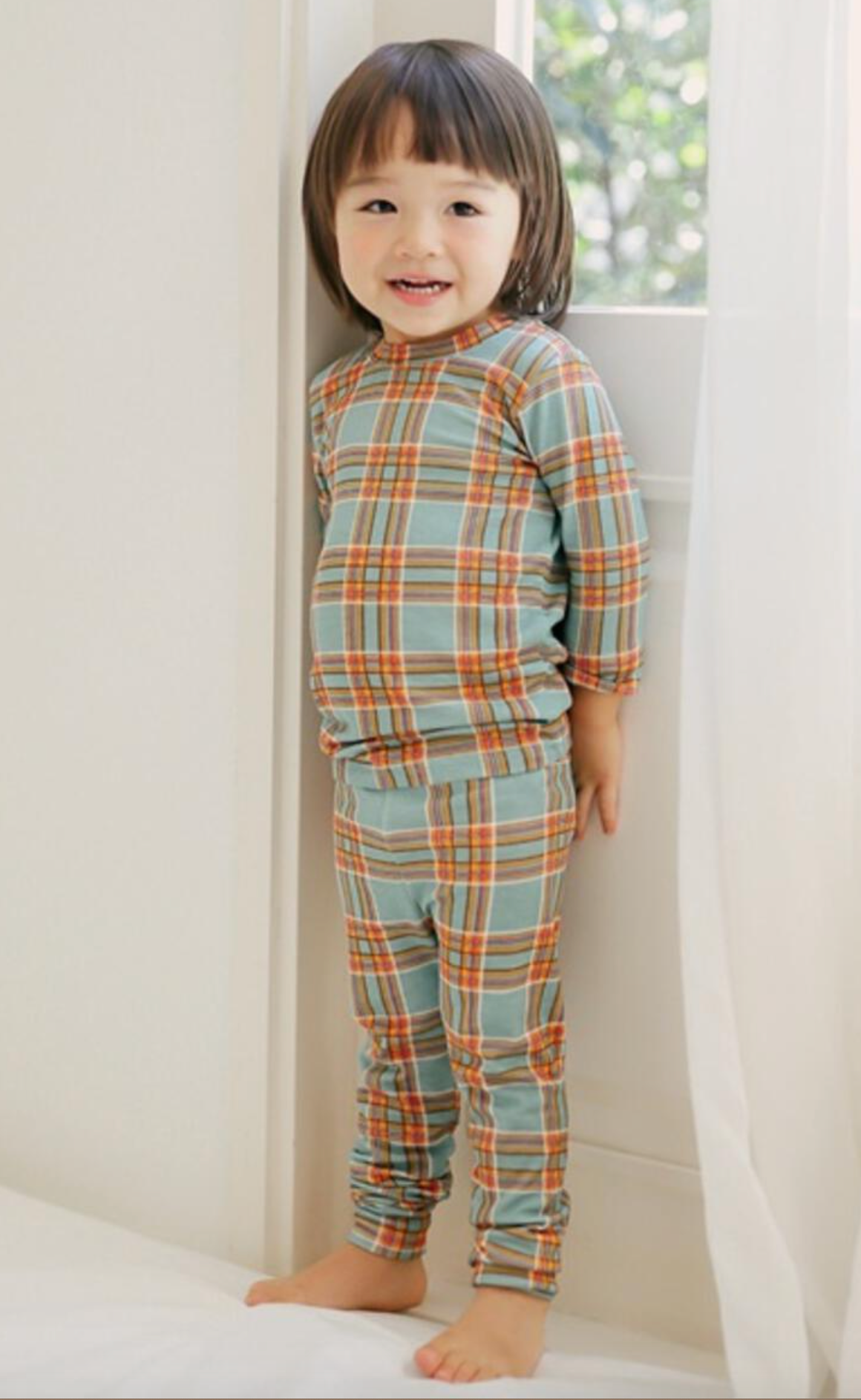 Tartan Check Dark Mint Long Sleeve PJs