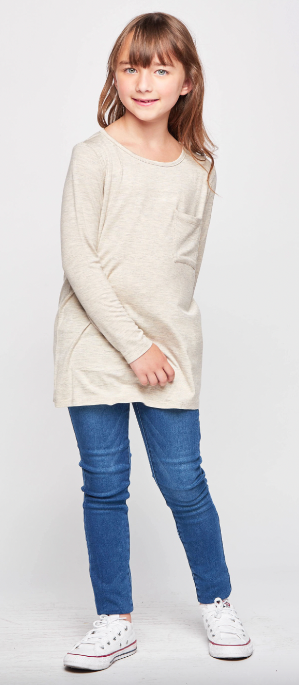 Oatmeal Solid Pocket Tee