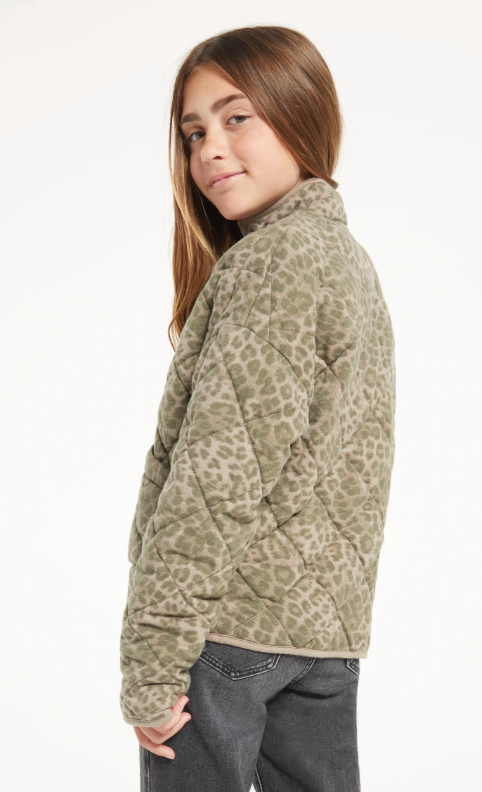 Maya Leopard Jacket Dusty Olive