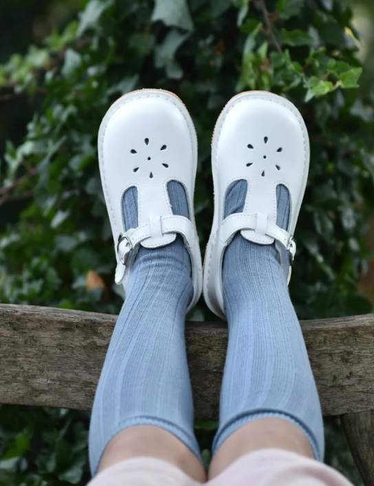 White T Strap Mary Jane