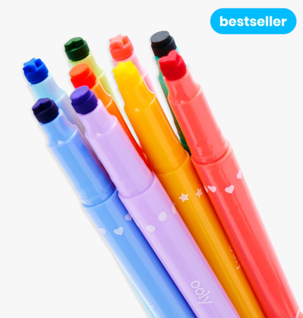 confetti stamp double-ended markers