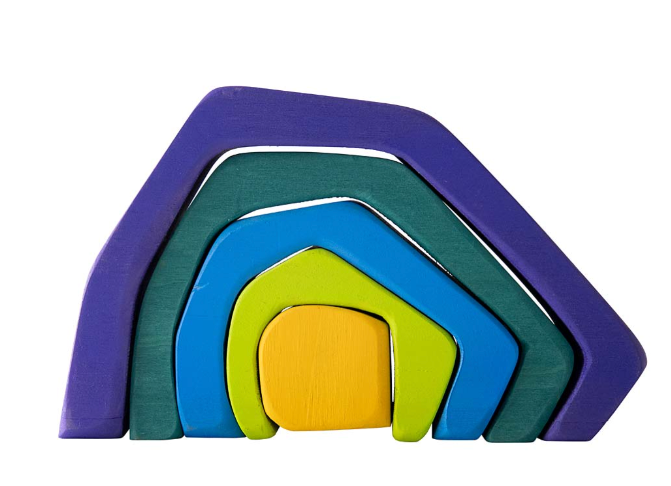5-Piece Wooden Stackable Nesting Blocks Play Set - Mountain