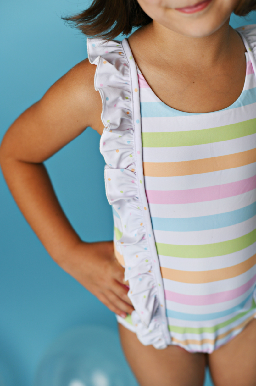 Pastel Rainbow Bow Back Swimmy