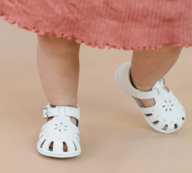 Shelby Angel Baby Caged Sandal White