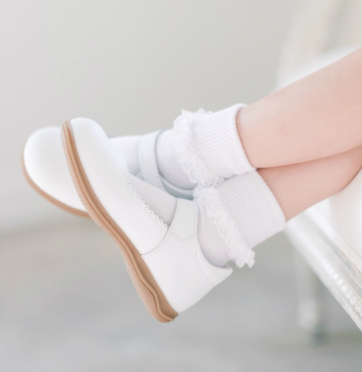CHLOE SCALLOPED WHITE MARYJANE