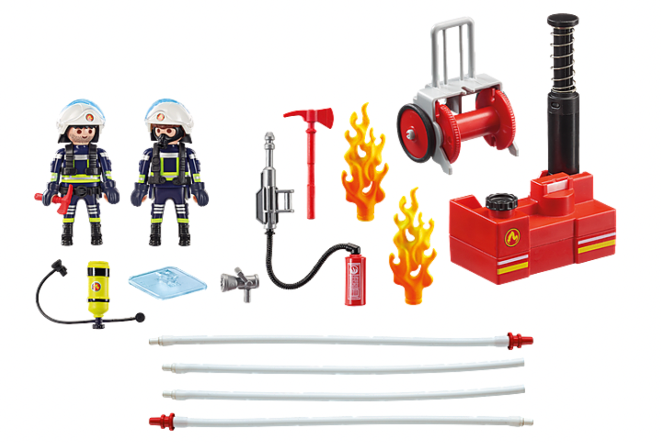 Firefighters with Water Pump