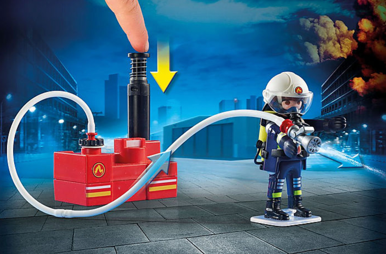 Firefighters with Water Pump