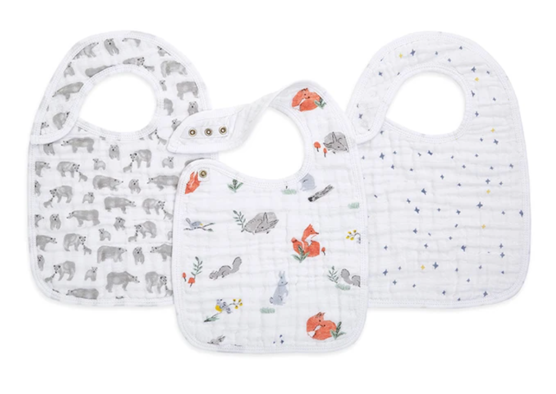 Naturally Classic Snap Bibs 3pk