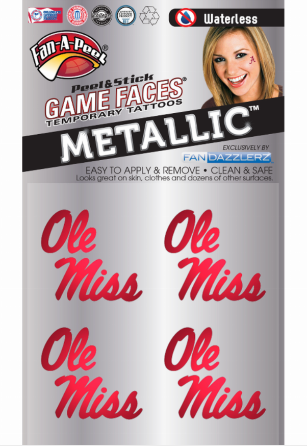 Metallic Ole Miss Game Faces