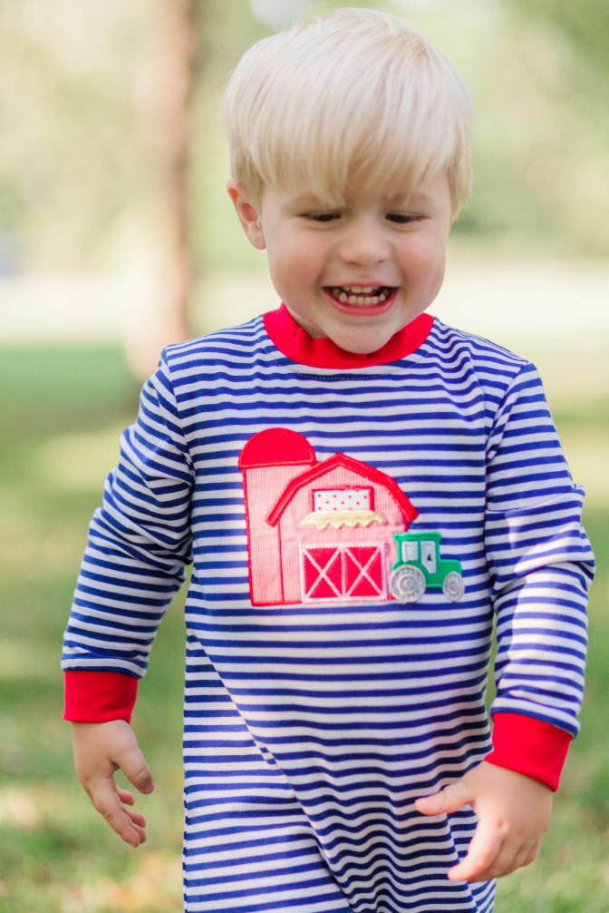 Farm Barn Boy Romper