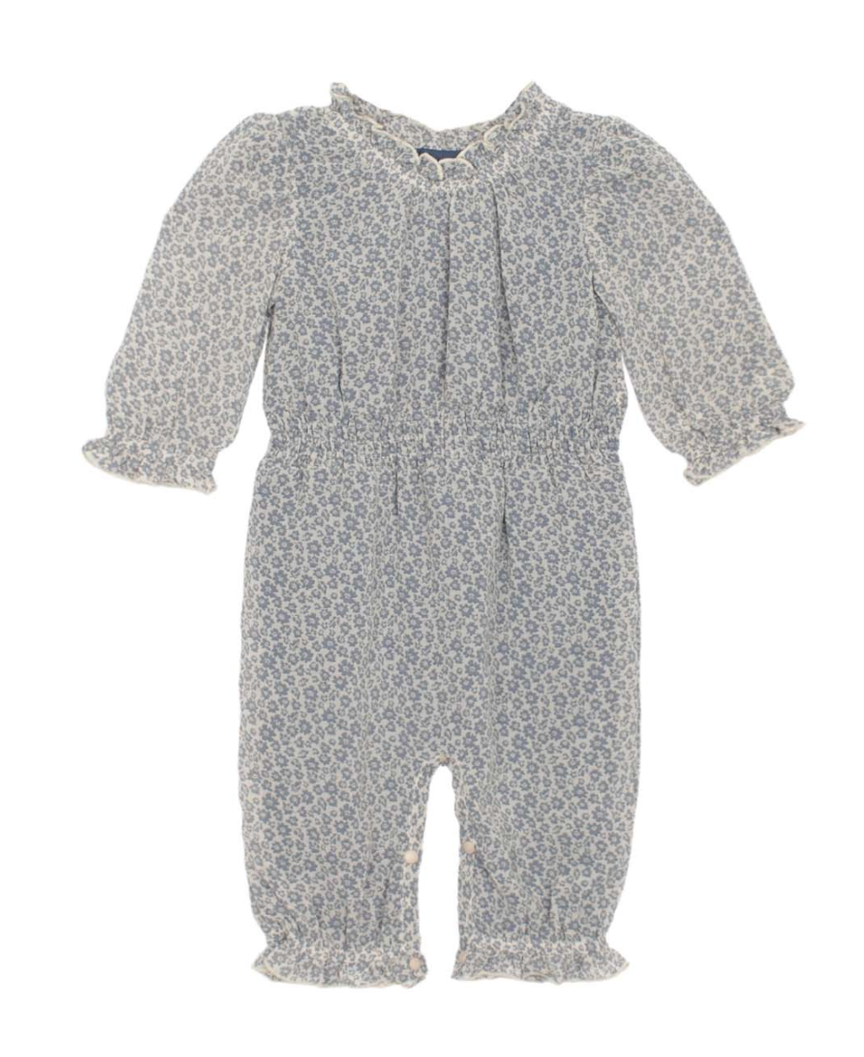 Remy Woven Floral Blue Romper