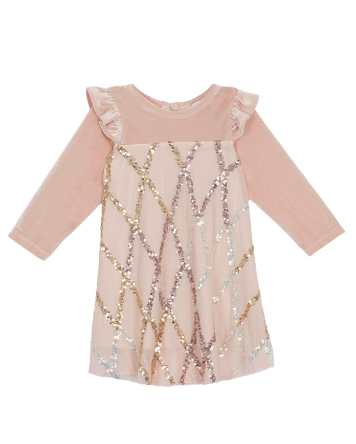 Ayla Velvet & Mesh Dress