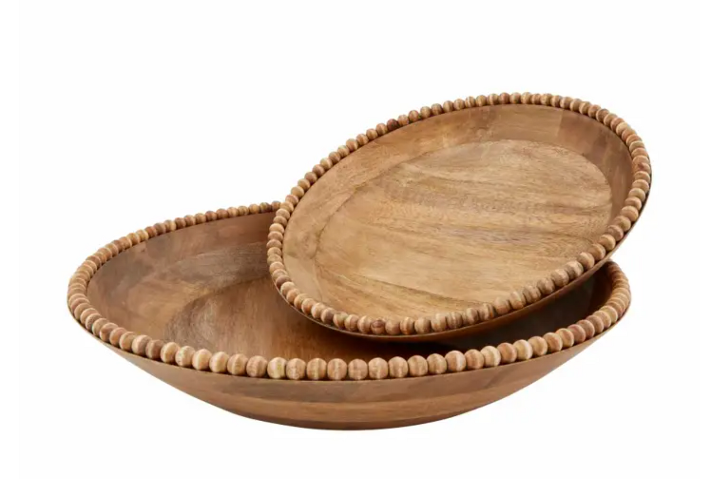 Wood Beaded Bowl Set