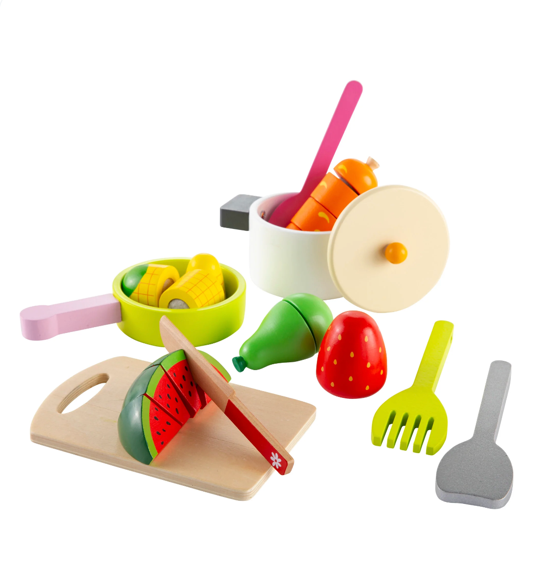 Orders Up Wooden Food Truck Kitchen with 12-Piece Wooden Culinary Play Set