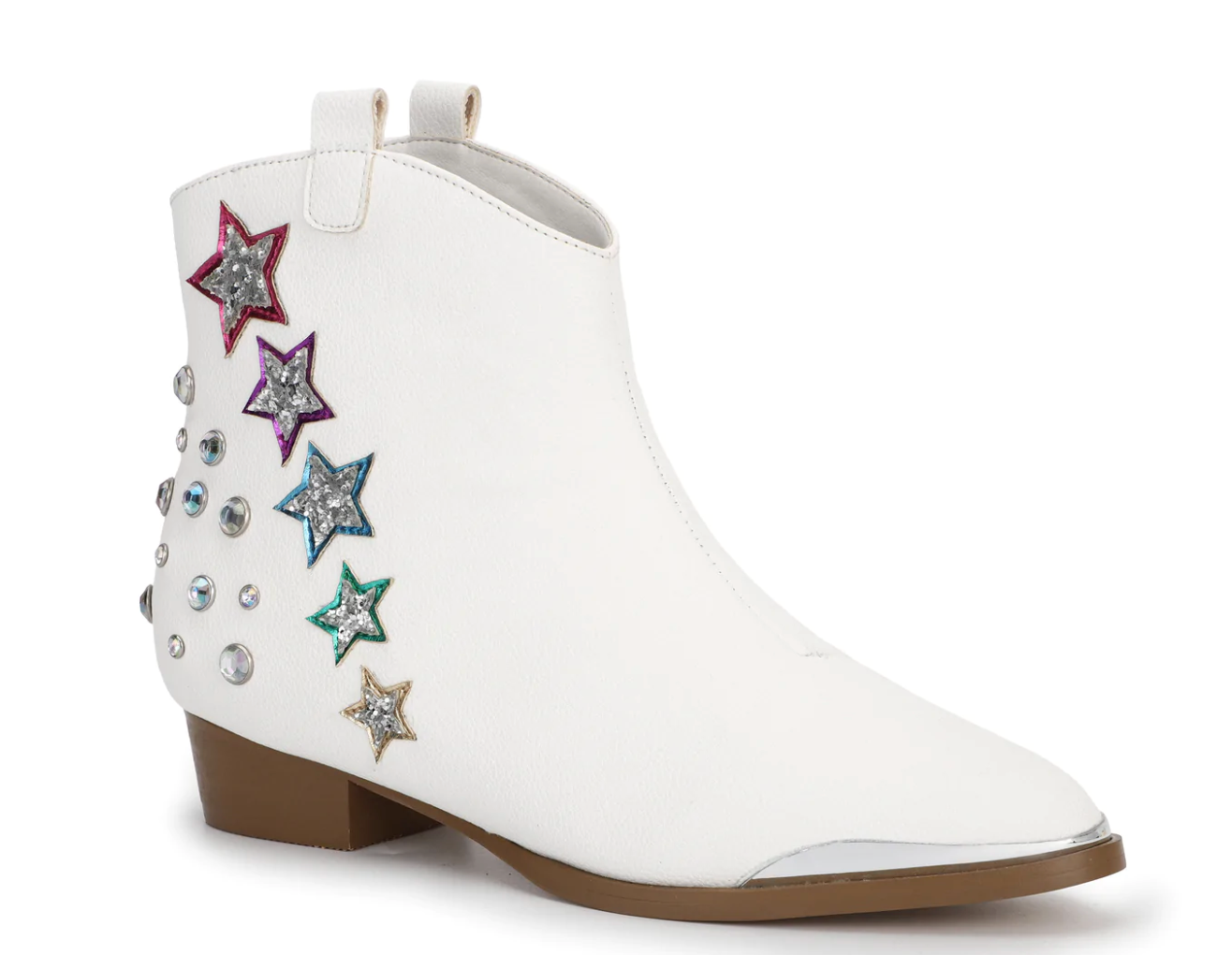 Miss Dallas Shooting Star Western Bootie in White