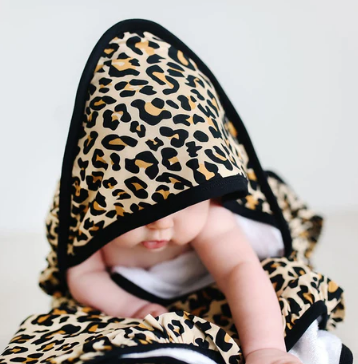 Posh Peanut Lana Leopard Ruffled Hooded Towel