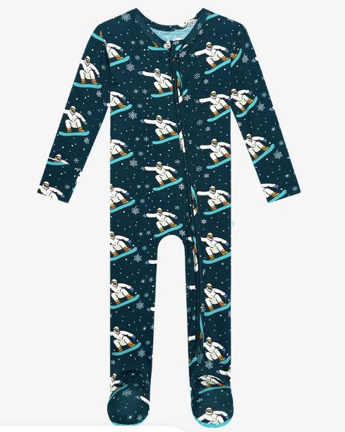 Posh Peanut Yeti Footie Zippered One Piece