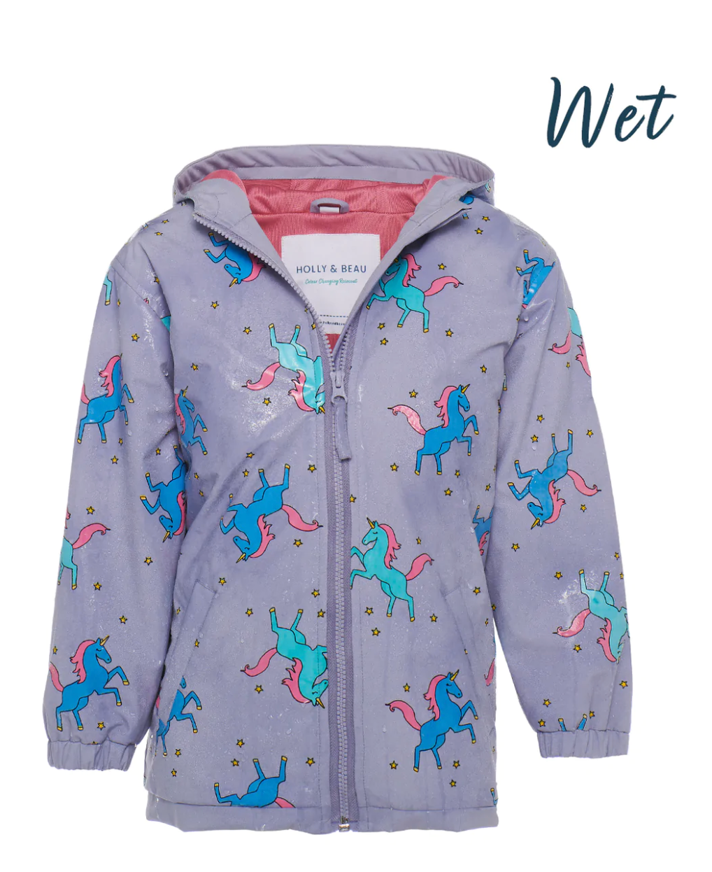 Unicorn Color Changing Kids Rain Jacket