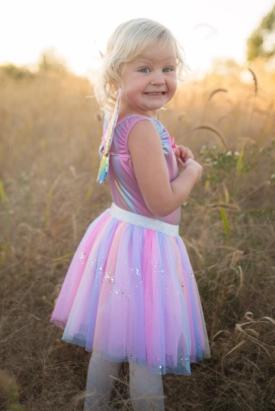 Rainbow Sequins Skirt & Wings