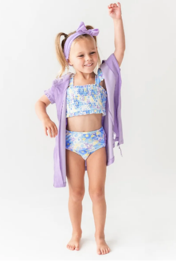 Lavender Terry Full Zip Cover Up
