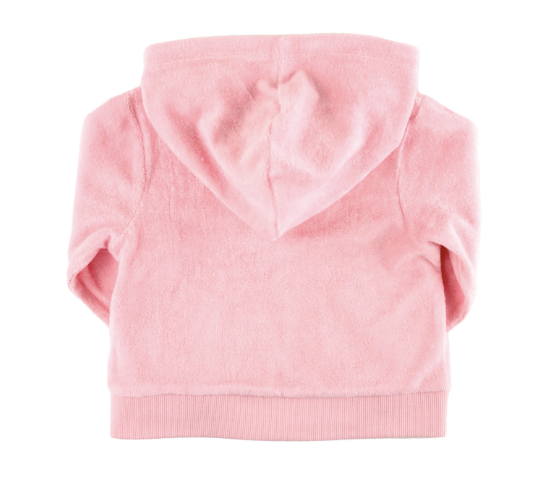 RB Pink Terry Knit Ruffle Hoodie