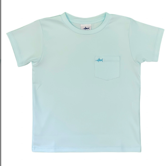SBC Signature Pima Pocket Tee Aqua