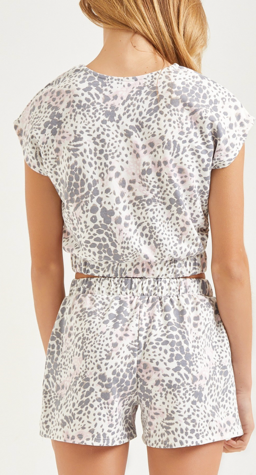 Pink Animal Print Cutout Side Set
