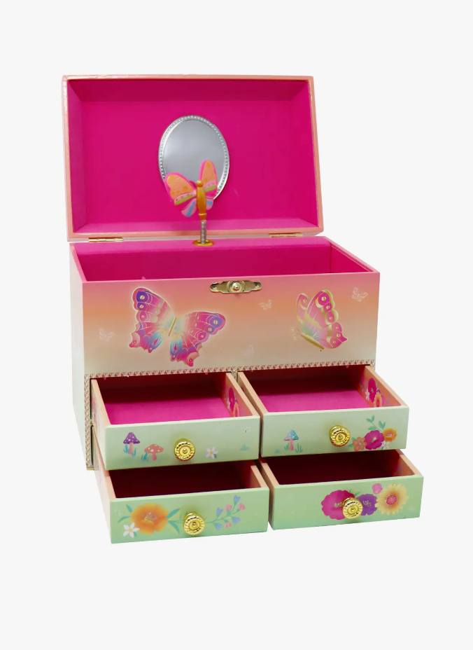 Rainbow Butterfly Medium Musical Jewelry Box