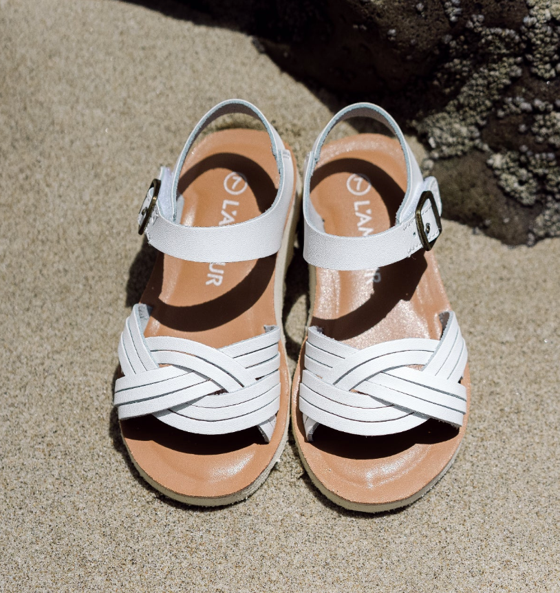 Athena Braided Sandal-White